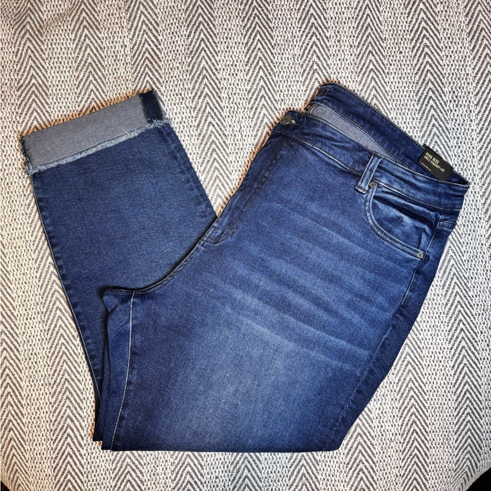 KUT from the Kloth | High Rise Ankle Straight Leg Jeans | Sz 24